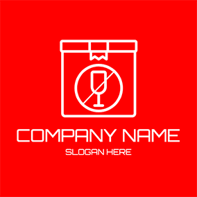 Circle Logo Square Box Circle Cup Fragile logo design