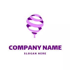 Abstract Logo Abstract Balloon and Purple Line logo design