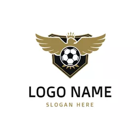 Football Logo Black Background and Golden Eagle Football logo design