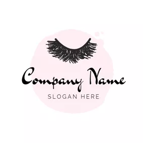 Eyelash Logo Pink Background and Eyelash logo design