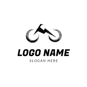 Bike Logo Retro and Flat Black Bike logo design