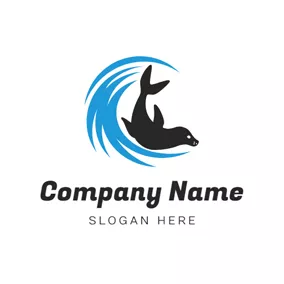 Seal Logo Sea Water and Seal logo design