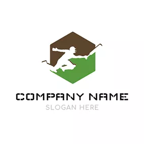 Cricket Logo Sportsman and Cricket Bat logo design