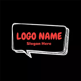 Sketch Logo White and Black Dialog Box logo design